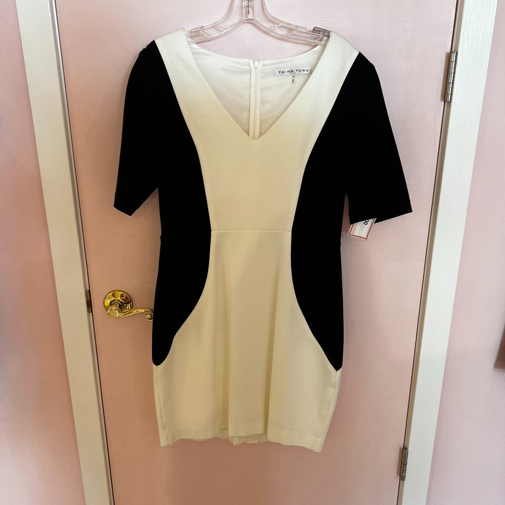 Trina Turk Dress Black White
